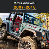 for Jeep JK Half Trail Door Compatible With 2007-2018 Jeep Wrangler JK JKU Unlimited 2 Doors - Yzona